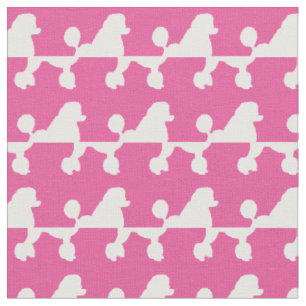 Tissu Chien de caniche français Silhouette Pet rose