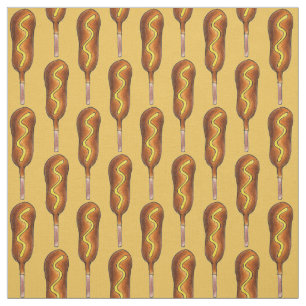 Tissu Chien de maïs Chien de Corndog Hot Dogs sur un bât