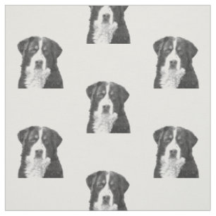 Tissu Chien de montagne de Bernese noir et blanc