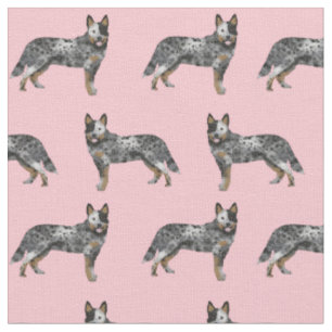 Tissu Chien de race Blue Heeler rose