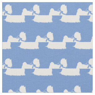 Tissu Chien maltais Silhouette Animal bleu clair