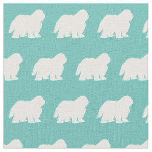 Tissu Chien mouton Silhouette Animal de compagnie Turquo