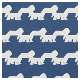 Tissu Chien mouton Silhouette Animal Marine Bleu