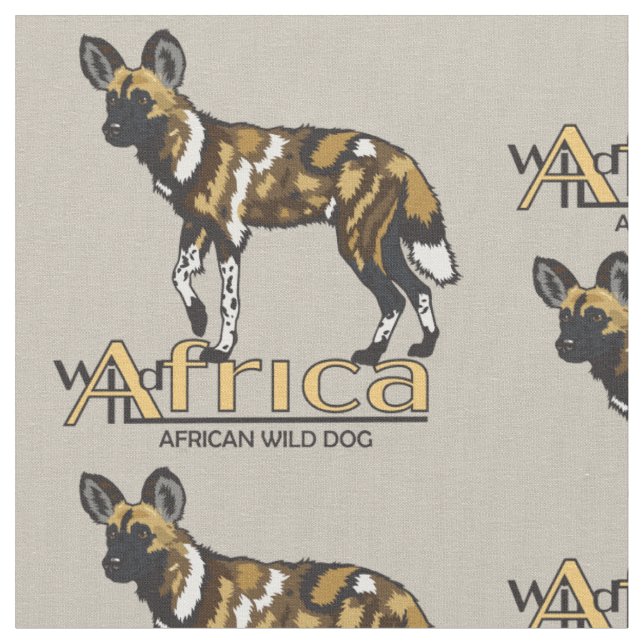 Tissu Chien sauvage africain (Fermer)