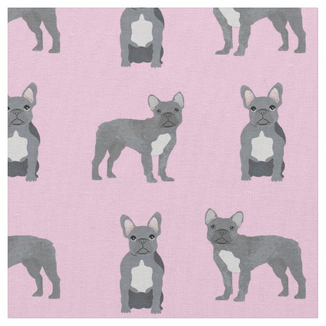 Tissu Chien-taureau gris en rose (Fermer)