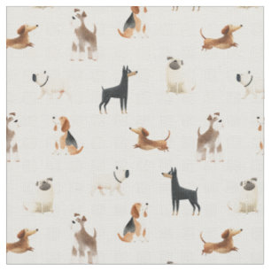 Tissu Chiens à carreaux Paws