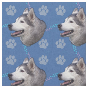 Tissu Chiens d'art - Husky de Sibérie v2