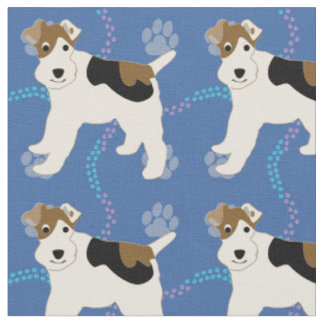 Tissu Chiens de dessin - Fil Fox Terrier v1