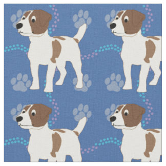 Tissu Chiens de dessin - Jack Russell Terrier v1