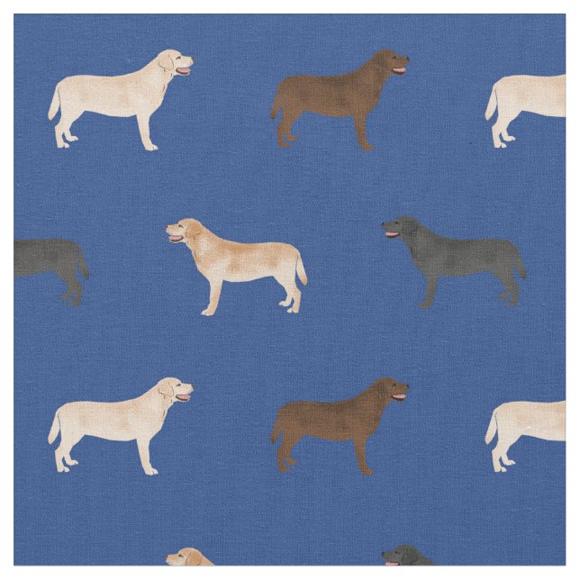 Tissu Chiffres de Labrador bleu (Fermer)