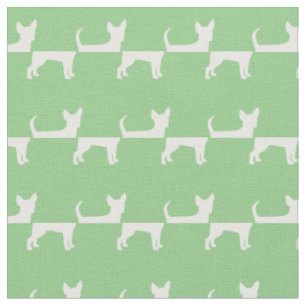 Tissu Chihuahua Chien Silhouette Animal Sage Green