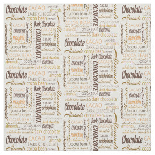 Tissu Chocolat, amandes et chocolat foncé Conception de