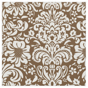 Tissu Chocolat Brown de Damas