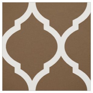Tissu Chocolat Brown Maroc Quatrefoil Grande Échelle