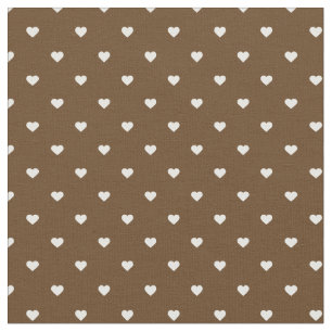 Tissu Chocolat Brown Polka Coeurs Point
