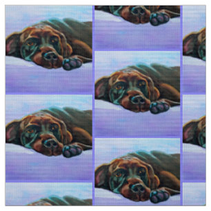 Tissu Chocolat détendu Labrador Retriever Chien Fabric