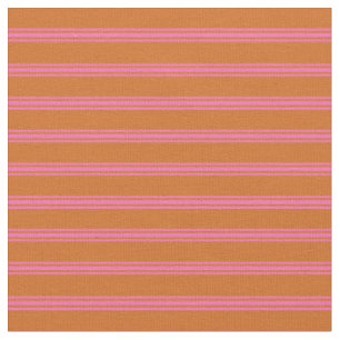 Tissu Chocolat et Motif rose chaud