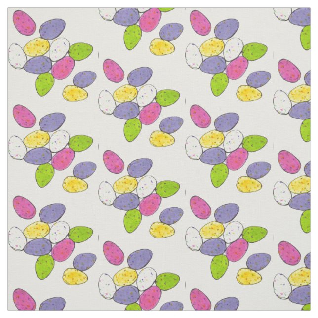 Tissu Chocolat moucheté Pâques Panier Oeufs Bonbons (Échantillon)