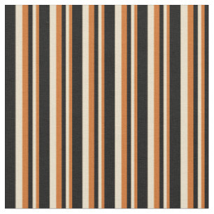 Tissu Chocolat, Tan et Motif noir