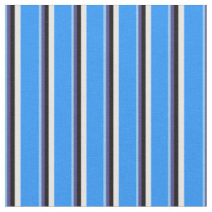 Tissu Ciel bleu, Ardoise bleue, Noir, Blanc & Bleu