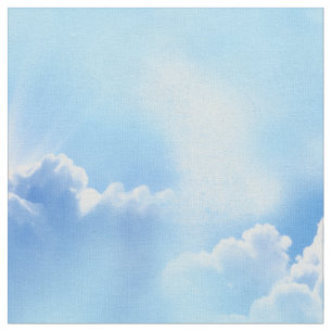 Tissu Ciel bleu avec nuages fluides Répéter