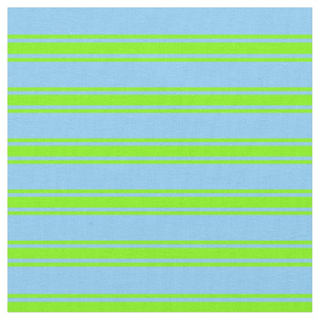 Tissu Ciel bleu clair et lignes vertes/Motifs (Fermer)
