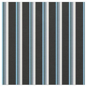 Tissu Ciel bleu, gris ardoise, crème à la menthe et noir
