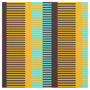 Tissu Ciel bleu jaune Brown rayures