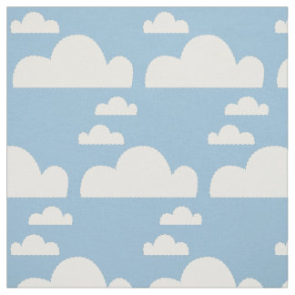 Tissu Ciel bleu mignon et lignes pointillées nuages
