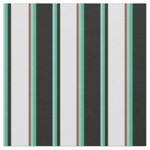 Tissu Ciel bleu, vert mer, noir, lavande et Brown