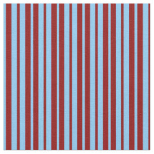 Tissu Ciel clair bleu et Motif rouge foncé rayé