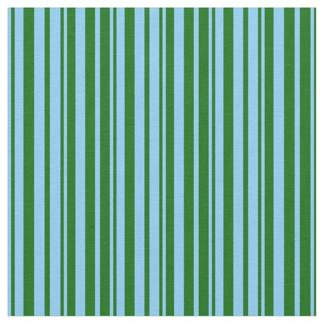 Tissu Ciel clair bleu et Motif vert foncé (Fermer)