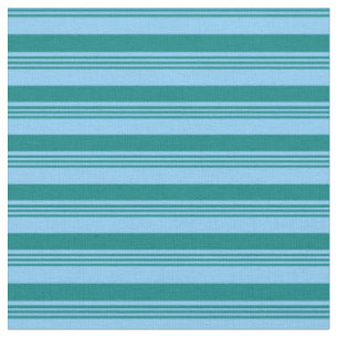 Tissu Ciel clair bleu et Turquoise rayures Motif