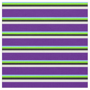 Tissu Ciel clair bleu, vert, noir, blanc et indigo