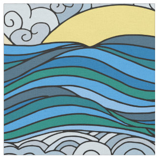 Tissu Ciel de Sun et la mer