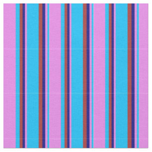 Tissu Ciel profond bleu, violet, bleu et Brown Motif