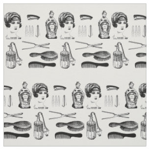 Tissu Ciseaux Coiffeur vintage Coiffeur styliste motif 