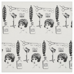 Tissu Ciseaux Coiffeur vintage Coiffeur styliste motif 