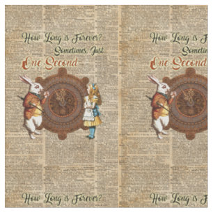 Tissu Citation vintage d'art de dictionnaire d'Alice et