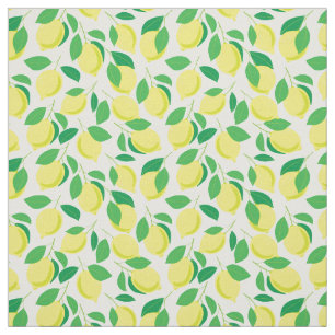 Tissu Citrons et motifs feuille