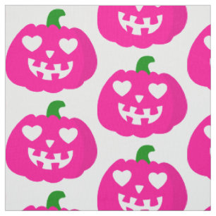 Tissu citrouille de cœur rose d'Halloween jack-o-lantern