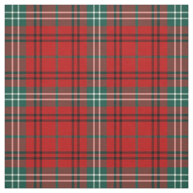 Tissu Clan Morrison Tartan Rouge et vert Plaid (Échantillon)