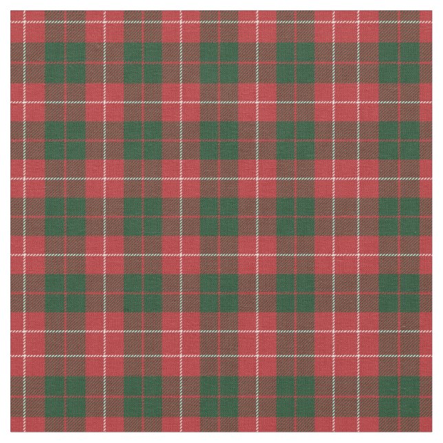 Tissu Clan Plaid Mackinnon Tartan Vert Rouge Check (Fermer)