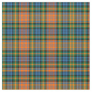 Tissu Clan Plaid Murray Tartan Orange Blue Green Check
