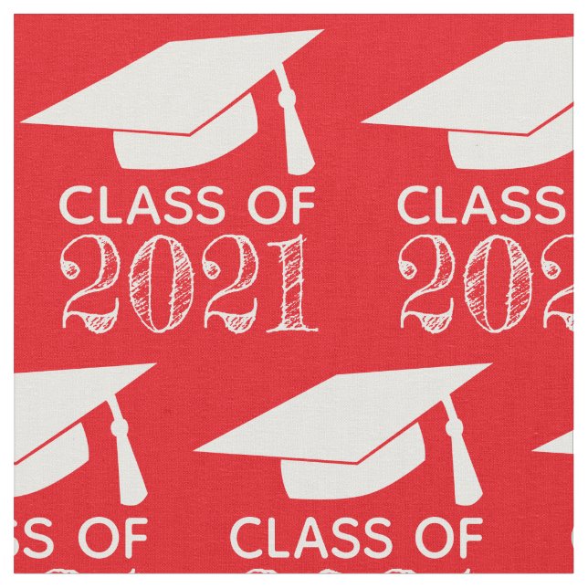 Tissu Classe de 2021 Casquette rouge ou choisir la coule (Fermer)