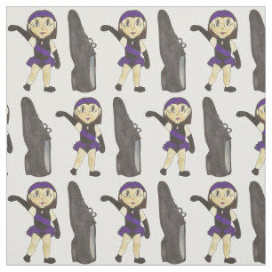 Tissu Classe de danse Jazz violet noir Considérant Costu