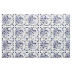 Tissu Classique Vintage Chic Hollandais Windmill Delft B