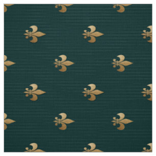 Tissu Classy golden like fleur de lis on dark sea green