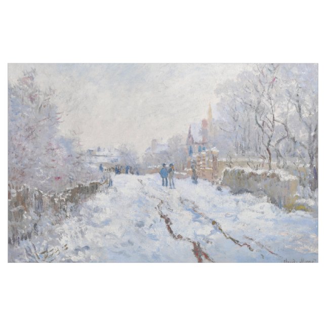 Tissu Claude Monet - Scène de neige à Argenteuil (Yard)