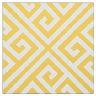 Tissu Clé grecque jaune Grande échelle